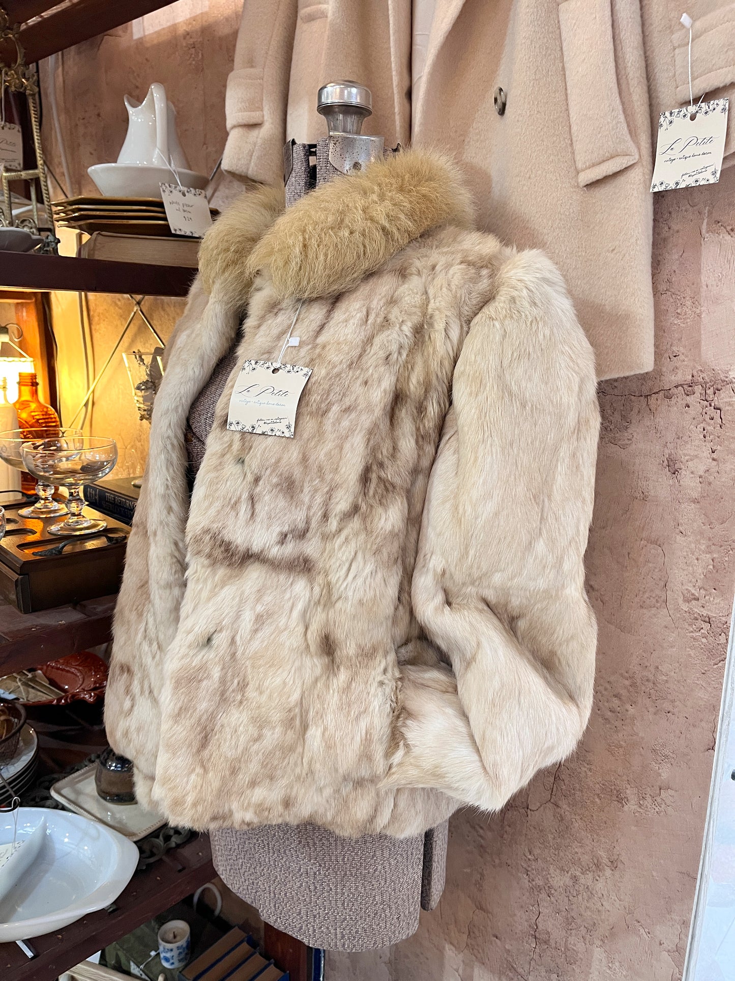 Vintage Blonde Rabbit Fur Coat